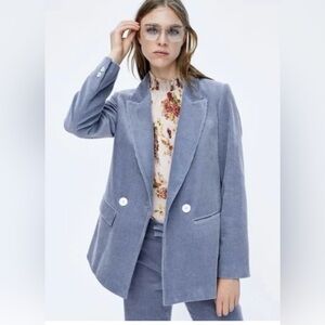 Zara blue/grey corduroy blazer